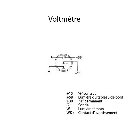  Voltímetro VDO con graduaciones de 8 a 16 voltios - UB10240-1 