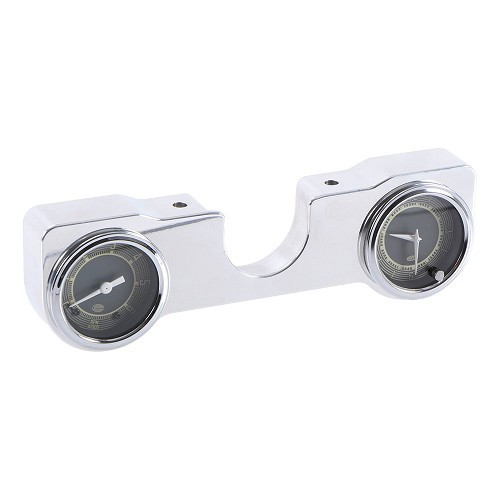     
                
                
    52 mm support for two manometers under the steering column for VW Beetle - Polished aluminium - UB10534
