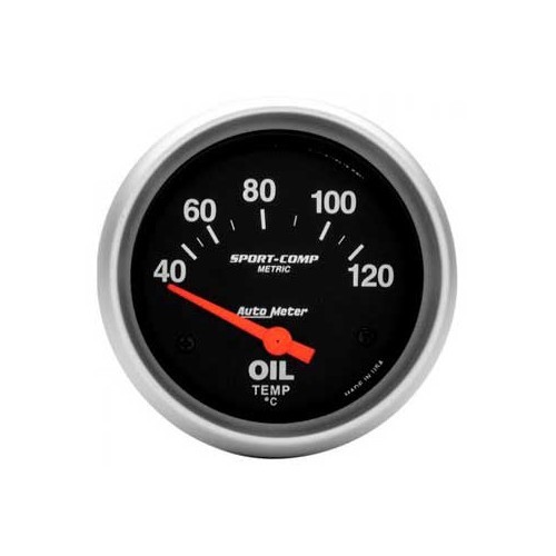  Autometer oil pressure meter and temperature sensor, 67 mm in diameter, scale from 40to 120°C - UB10610 