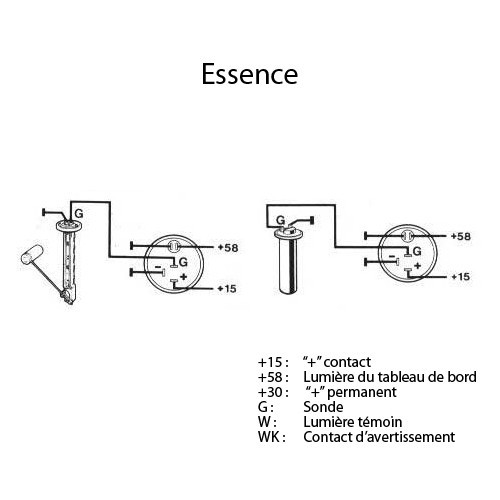  Cadran d'essence VDO noir 12 V diamètre 52 mm pour jauge tubulaire - UB10901-1 