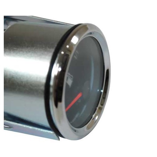  VDO fuel dial black background chromed edge for tubular gauge - UB10902-2 