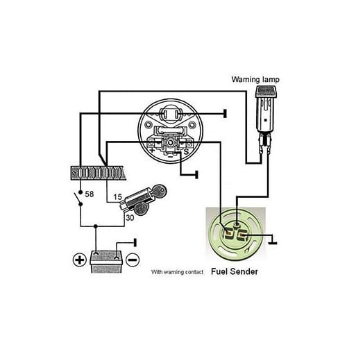  VDO ALAS 1 fuel gauge with adjustable lever and alarm - UB10906-9 