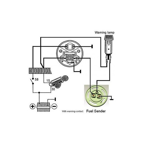 VDO ALAS 1 fuel gauge with adjustable lever and alarm - UB10906