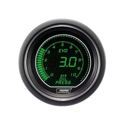 Green/White digital oil pressure manometer (52 mm) - UB12104