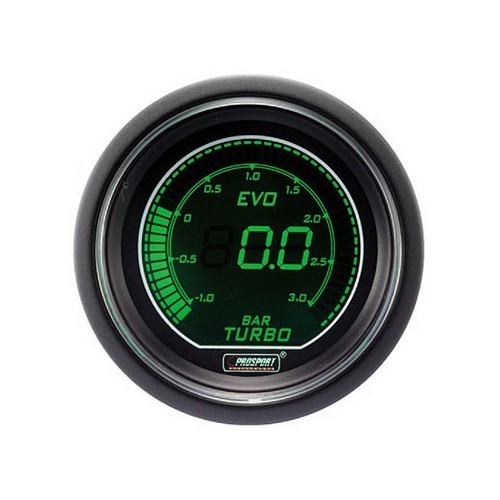  Manomètre digital de pression Turbo Vert/Blanc (52mm) - UB12364 