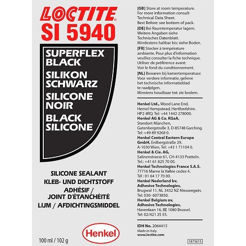 Loctite SI 5940 silicone sealant - black - tube - 100g - UB25008