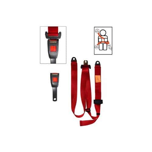  3-point Securon red front seatbelt - Static - UB38051 