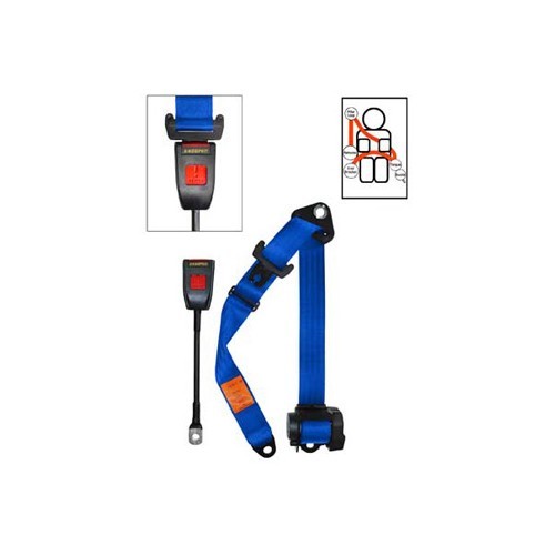  4-point 30 cm Securon blue front seatbelt with inertia reel - UB38092 