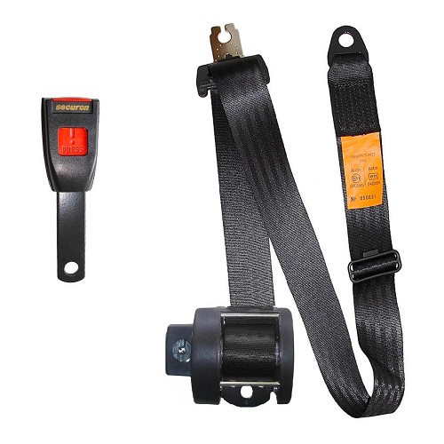     
                
                
    3-point 15 cm Securon black front seatbelt with inertia reel - UB38110
