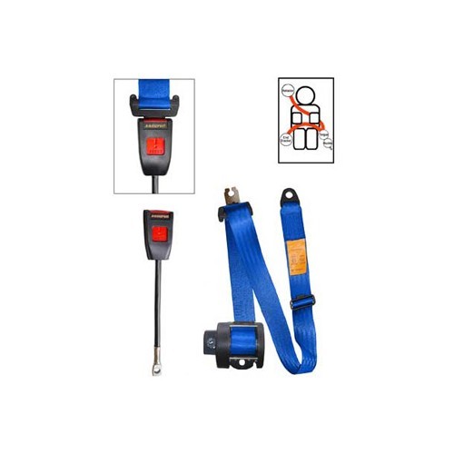  3-point 30 cmSecuron blue front seatbelt with inertia reel - UB38122 