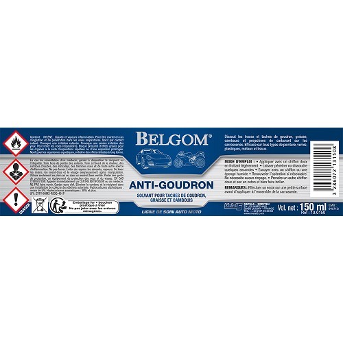  BELGOM teerverwijderaar - fles - 150ml - UC02300-1 