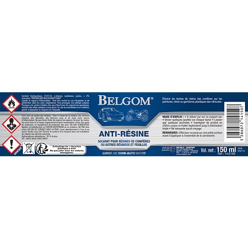  BELGOM Anti-Harz-Schutzmittel - Flasche - 150ml - UC02400-1 