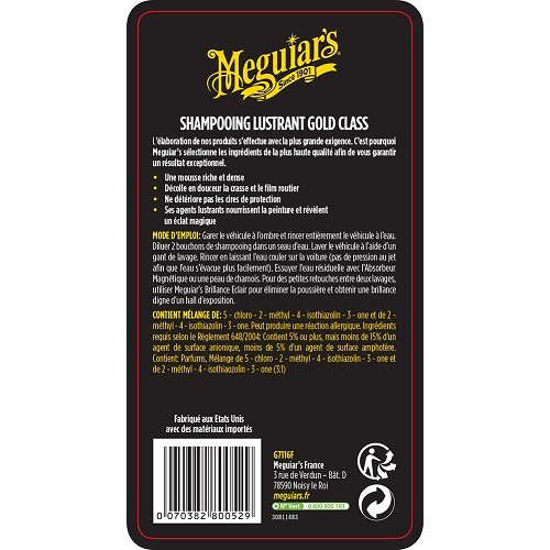 Meguiars Gold Class Shampoo - 500ML - UC02803