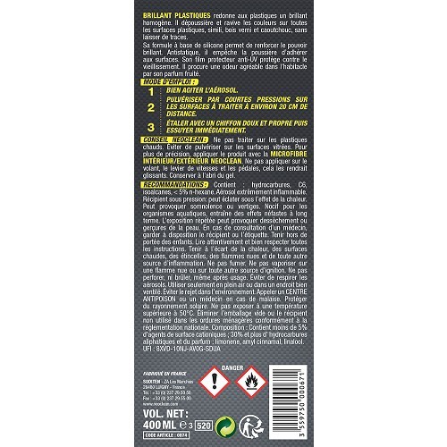  NEOCLEAN Kunststoffglanz für Kunststoffe im Innenbereich - Sprühdose - 400ml - UC03133-1 