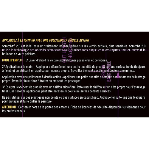 Efface rayures MEGUIAR'S ScratchX 2.0 - tube - 207ml - UC03139