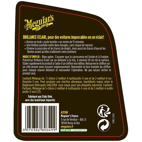  MEGUIAR'S Quick Detailer para carroçaria - lata de spray de 473ml - UC04049-1 