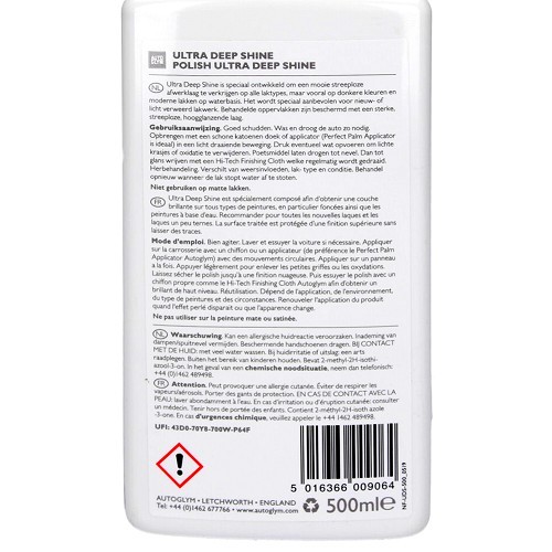  AUTOGLYM Ultra Deep Shine Poliermittel für dunkle Karosserien - Flasche - 500ml - UC04050-1 