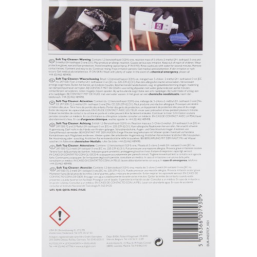 Kit nettoyage capote Convertible soft top clean & protect Autoglym - UC04095
