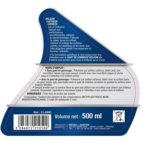 Lustreur Express BELGOM pour carrosserie - pulvérisateur 500ml - UC04460