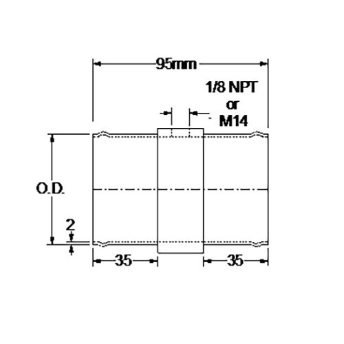  Conetor direito Samco de alumínio para mangueira de água - 32 mm - 1/8 NPT - UC19000-1 