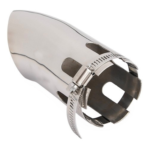  Chrome-plated steel, curved exhaust tip - UC24000-1 