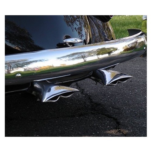  Polished aluminium whale tail exhaust tip - UC24005-2 