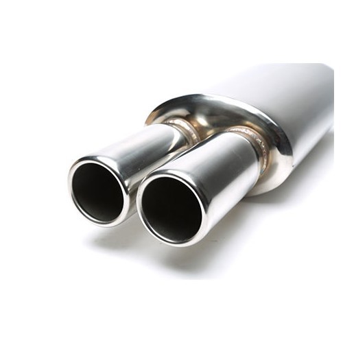 Universal twin round outlet muffler - UC24874