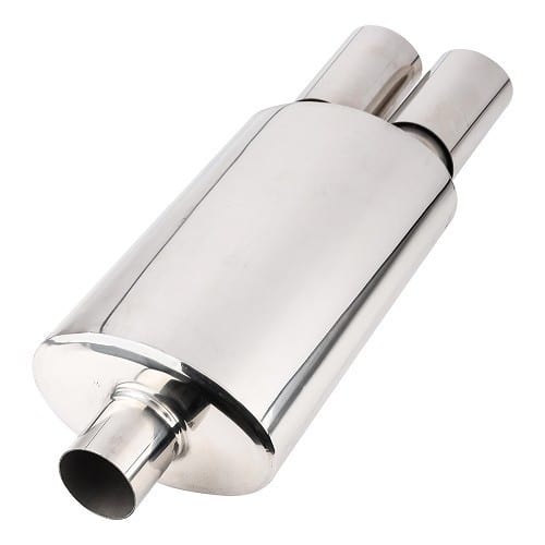  Universal muffler with double round bevelled outlet - UC24880-1 
