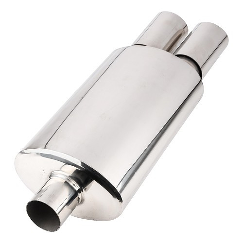 Silencieux d'échappement universel double sortie ronde biseautée - UC24880