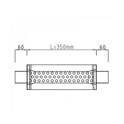  Corpo del silenziatore di scarico semplice in acciaio inox (60 mm) - UC24887-1 