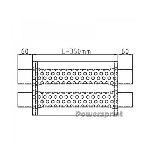  Silenziatore di scarico doppio in acciaio inox (50 mm) - UC24900-1 