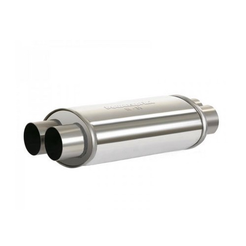  Silenziatore di scarico doppio in acciaio inox (50 mm) - UC24900 