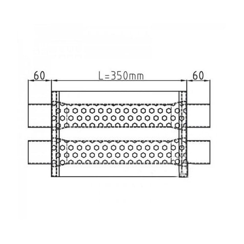  Silenziatore di scarico doppio in acciaio inox (60 mm) - UC24902-1 