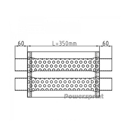  Silenziatore di scarico doppio in acciaio inox (65 mm) - UC24904-1 