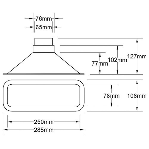  Rectangular air scoop - 285 x 108 mm - UC25181-1 
