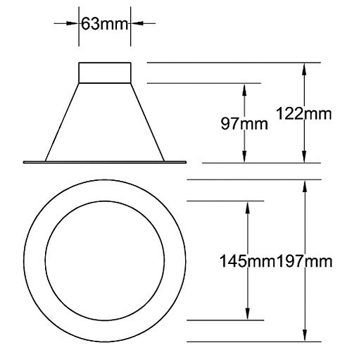  Round air scoop - 200 mm - UC25182-1 