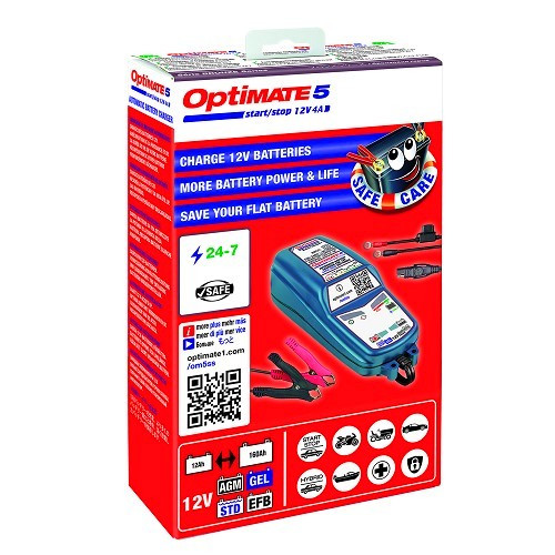 Chargeur et mainteneur de charge pour batterie 12V, OPTIMATE 5 Start & Stop - UC30007