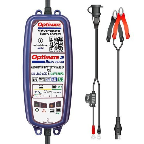  5-stufige OPTIMATE 2 DUO 12/12,8V 2A Batterielade- & -wartungsgerät für versiegelte Batterien - UC30067-1 