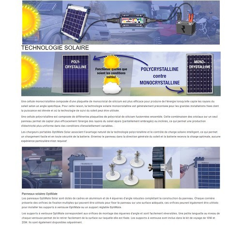  Chargeur maintien de batterie solaire OPTIMATE 40W  - UC30073-4 