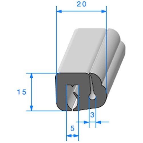  Joint de pare brise - 20,6 x 15 mm - UC30565 