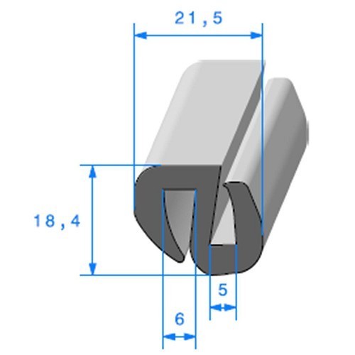  Joint de pare brise - 21,5 x 18,5 mm - UC30570 