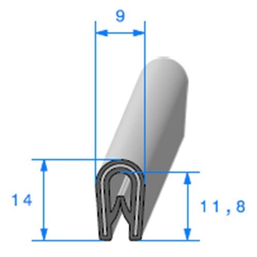     
                
                
    Guarnizione con armatura in metallo nera - 9 x 14 mm - UC30600
