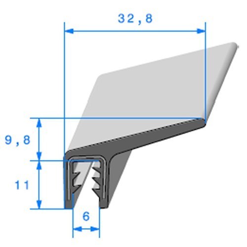  Vedação da caixa sobre estrutura metálica - 28 x 9 mm - UC30740 