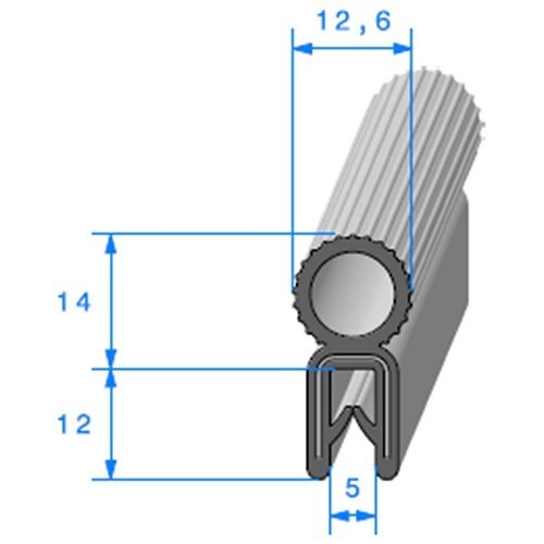  Joint de coffre à armature métallique - 8,8 x 13,5 mm - UC30745 