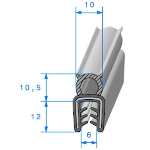  Joint de coffre à armature métallique - 10,2 x 11,5 mm - UC30750 