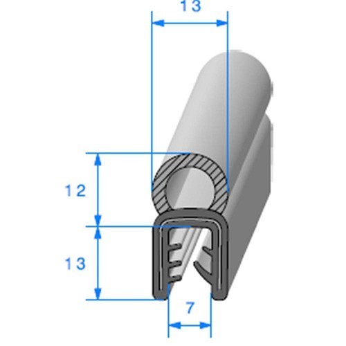     
                
                
    Guarnizione cofano nera - 13 x 13 mm - UC30770
