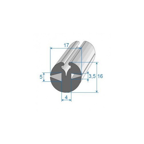  Schlüsseldichtung für Windschutzscheibe - 17 x 16 mm - UC30820 