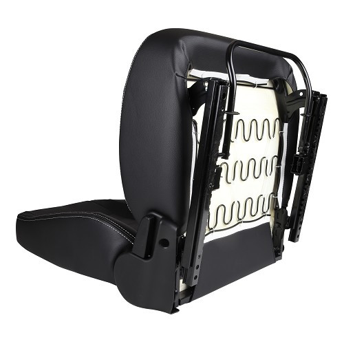 Coppia di sedili sportivi universali in similpelle nera - UC35051