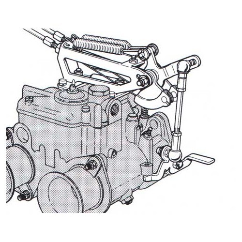  Lijstwerkvan de bediening voor 2 carburateurs WEBER DCOE - UC40200-1 