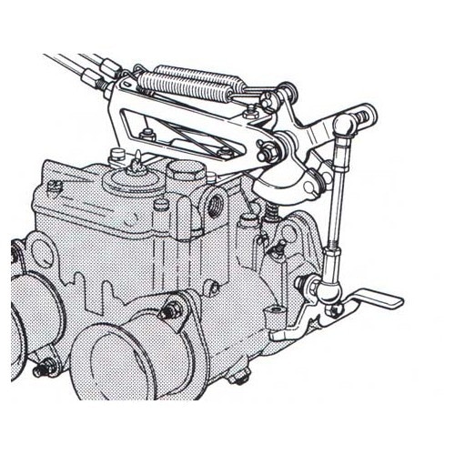  Tiranteria di comando per carburatori WEBER DCOE, montaggio superiore - UC40200-1 